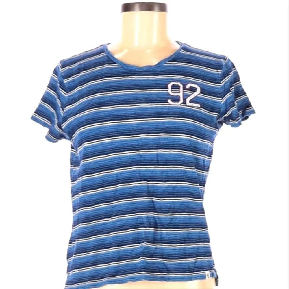 Abercrombie Vintage Striped Short Sleeve Tee Blue